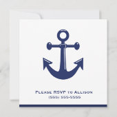 Trouwprobediner uitnodigingen met nautisch thema (Achterkant)