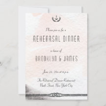 Trouwproef Uitnodiging Aquarel Perzik met Zeevaart