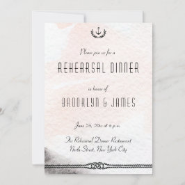 Trouwproef Uitnodiging Aquarel Perzik met Zeevaart