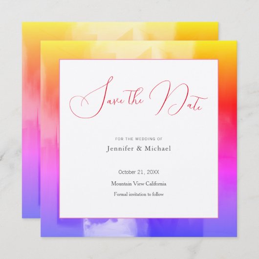 Trouwprofessional Minimalistische Cute Abstracte Save The Date (Voorkant / Achterkant)
