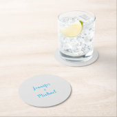 Trouwprofessioneel Klassiek Lichtblauw Grijs Ronde Kartonnen Onderzetter (Insitu)