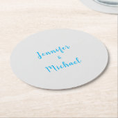 Trouwprofessioneel Klassiek Lichtblauw Grijs Ronde Kartonnen Onderzetter (Gebogen)