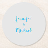 Trouwprofessioneel Klassiek Lichtblauw Grijs Ronde Kartonnen Onderzetter (Voorkant)