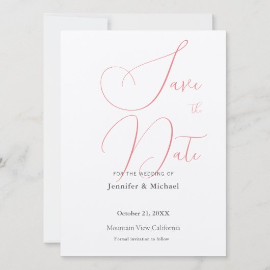 Trouwprofessioneel Minimalistisch Eenvoudig Modern Save The Date (Voorkant)