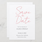 Trouwprofessioneel Minimalistisch Eenvoudig Modern Save The Date (Voorkant / Achterkant)