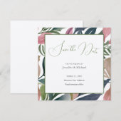 Trouwprofessioneel Minimalistisch Leuke Bloem Save The Date (Voorkant / Achterkant)