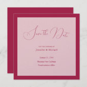 Trouwprofessioneel Minimalistische Roos Rood Kleur Save The Date (Voorkant / Achterkant)