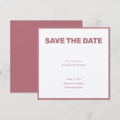 Trouwprofessioneel Minimalistische Roze Goud Kleur Save The Date (Voorkant / Achterkant)