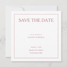 Trouwprofessioneel Minimalistische Roze Goudkleur Save The Date