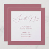 Trouwprofessioneel Minimalistische Roze Goudkleur Save The Date (Voorkant / Achterkant)