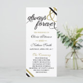 Trouwprogramma, Altijd & Voor Altijd, Faux Gold Programmakaart (Staand voorkant)