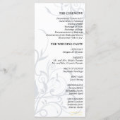 Trouwprogramma - Blauw Wit Contrasterende Bloemen Programmakaart (Achterkant)