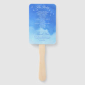 Trouwprogramma 'Blauwe Aquarelhemel & Duiven' Handwaaier (Achterkant)