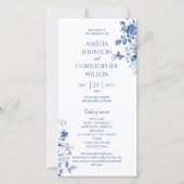 Trouwprogramma Blauwe bloemen (Voorkant)