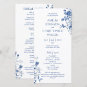 Trouwprogramma Blauwe bloemen (Voorkant / Achterkant)