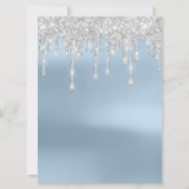 Trouwprogramma Blauwe Roos Druppels Glitter Glans Kaart (Achterkant)