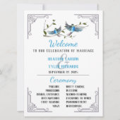 Trouwprogramma Blue Bird of Happiness Kaart (Voorkant)