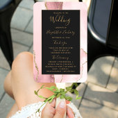 Trouwprogramma 'Blush Pink Gold Agate Dark' Handwaaier