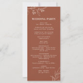 Trouwprogramma Boho Ceremony programma Floral (Achterkant)