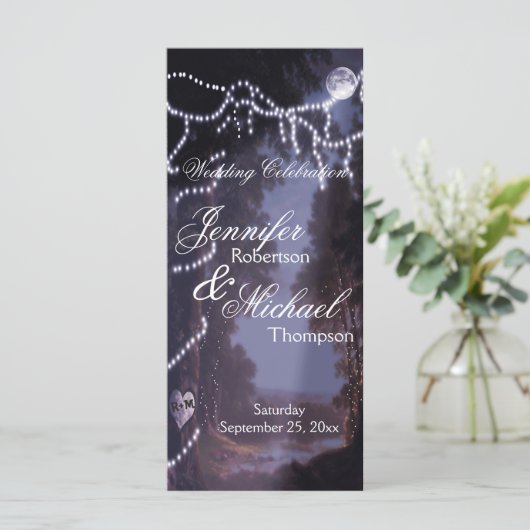 Trouwprogramma | boomlichten programmakaart (Staand voorkant)