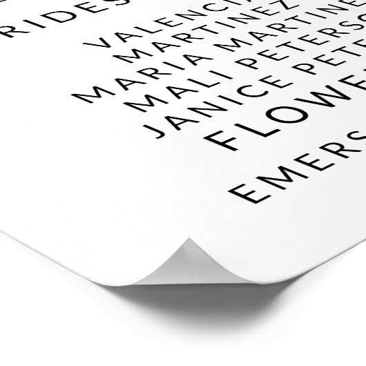 Trouwprogramma Bord Maat Paarse Roos Bloemig Poster (Hoek)