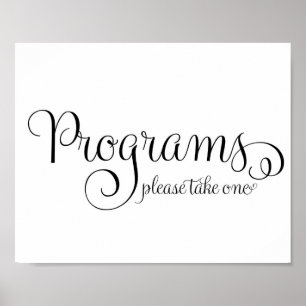 Trouwprogramma bord poster