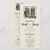 Trouwprogramma Bride & Groom Aloha Pineapple Tiki Programmakaart (Voorkant / Achterkant)