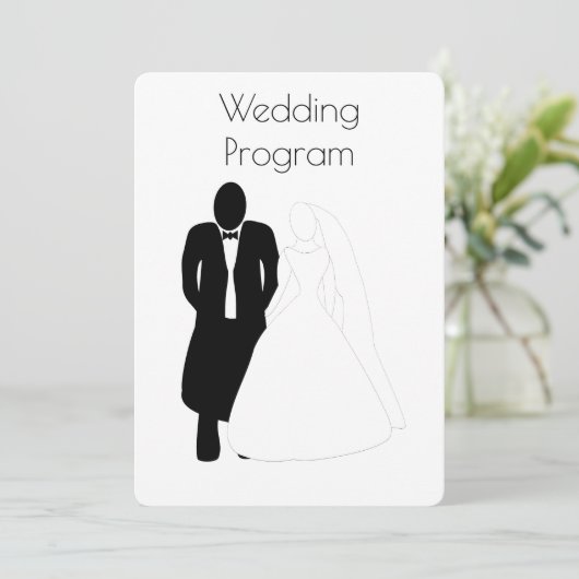 Trouwprogramma bruidegom programmakaart (Staand voorkant)