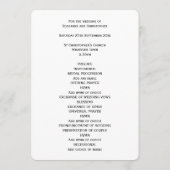 Trouwprogramma bruidegom programmakaart (Achterkant)