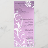 Trouwprogramma - Classy Paarse Satin Ribbon Programmakaart (Achterkant)