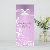Trouwprogramma - Classy Paarse Satin Ribbon Programmakaart (Staand voorkant)