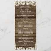 Trouwprogramma Country Barn Romance Programmakaart (Achterkant)