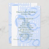 Trouwprogramma Cultuur Mozaïek Bloemig Blauw 2 Programmakaart (Voorkant / Achterkant)