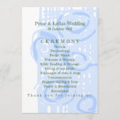 Trouwprogramma Cultuur Mozaïek Bloemig Blauw 2 Programmakaart (Voorkant)