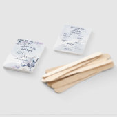 Trouwprogramma Cute Watercolor Stofblauwe Bloemen Handwaaier (Niet-gemonteerd)