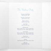 Trouwprogramma donkerblauwe vlinders liefdesverhaa drieluik programma (Binnenkant midden)