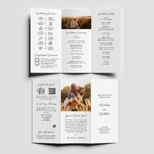 Trouwprogramma Drievoudig Infographic Tijdlijn Flyer