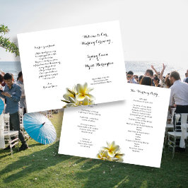 Trouwprogramma Dubbelgevouwen Met Frangipani Bloem