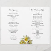 Trouwprogramma Dubbelgevouwen Met Frangipani Bloem (Achterkant)