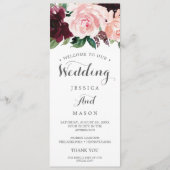 Trouwprogramma Dubbelzijdig Blush Bourgogne Programmakaart (Voorkant)