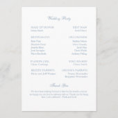 Trouwprogramma Dusty Blue Monogram Krans Programmakaart (Achterkant)