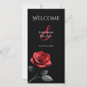 Trouwprogramma-Een enkele rode roos- (Voorkant)