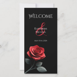 Trouwprogramma-Een enkele rode roos-