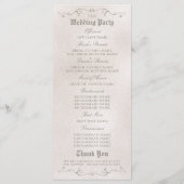 TROUWPROGRAMMA | Elegant Roos van schoonheid Programmakaart (Achterkant)