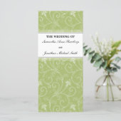 Trouwprogramma - Elegant Sage Green Victoriaans Programmakaart (Staand voorkant)