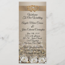 Trouwprogramma elegante diamanten op satijn