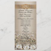 Trouwprogramma elegante diamanten op satijn programmakaart (Achterkant)