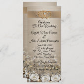 Trouwprogramma elegante diamanten op satijn programmakaart (Voorkant / Achterkant)