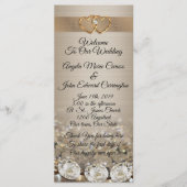 Trouwprogramma elegante diamanten op satijn programmakaart (Voorkant)