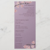 Trouwprogramma Elegante Paarse roze kersenbloesem Programmakaart (Achterkant)